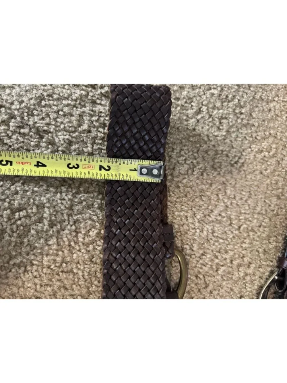 JCREW BRIGHTON Women Woven Brown Leather Belt Sz 34/MEDIUM Western Cowgirl Rodeo